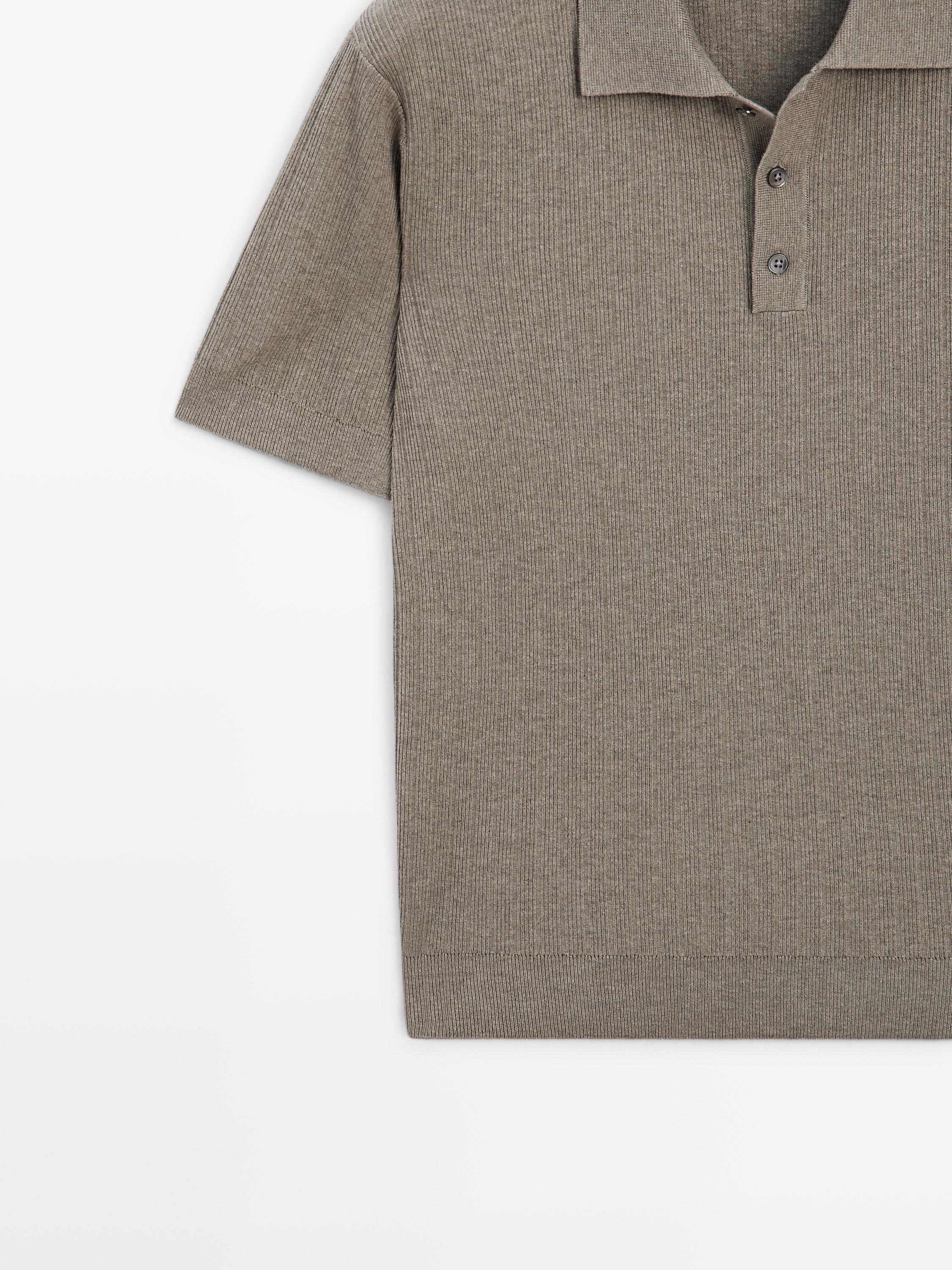 Polo en maille côtelée coton